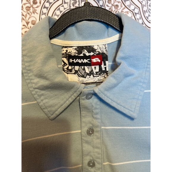 Tony Hawk Blue & White Striped Polo Shirt Size M - Picture 5 of 9